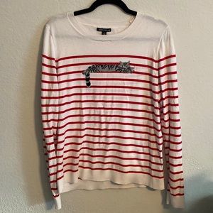 Striped Sweater with Cat
